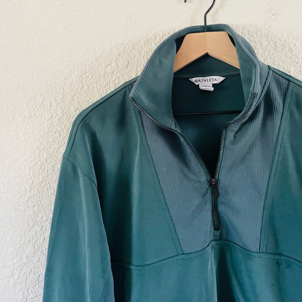 Athleta Teal Halfzip Pullover - image 3